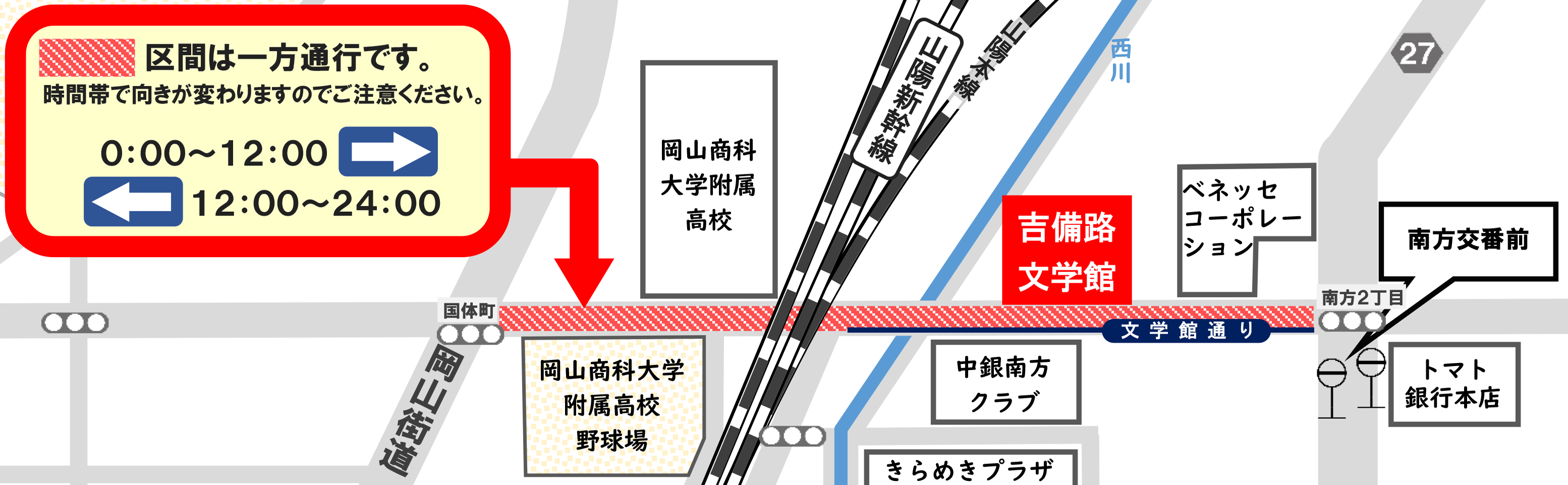 一方通行のご案内